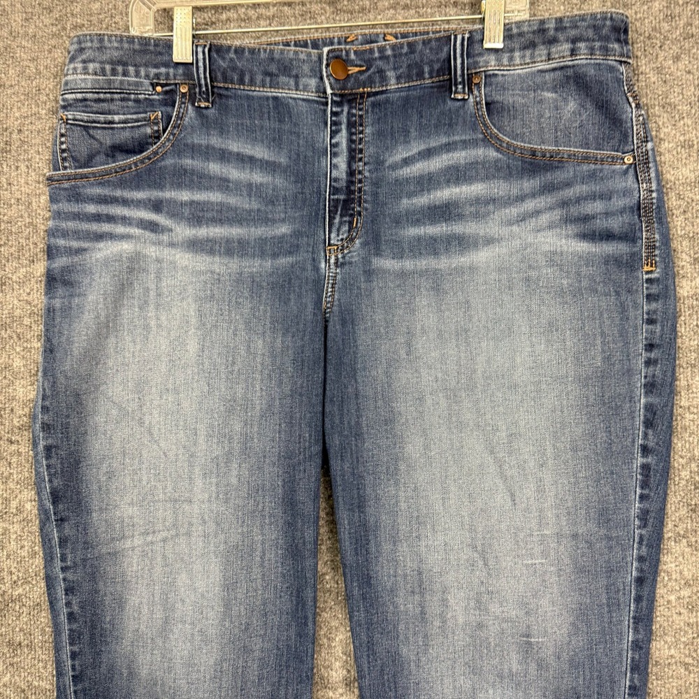 Chicos Platinum Jeans 3 Womens 16 Blue Medium Wash Straight Leg Stretch 40x28 - Picture 10 of 13